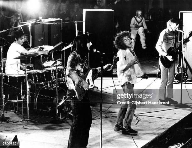 The Who perform live on stage at Oval Cricket Ground in London on September 18 1971 L-R Keith Moon, John Entwistle, Roger Daltrey, Pete Townshend