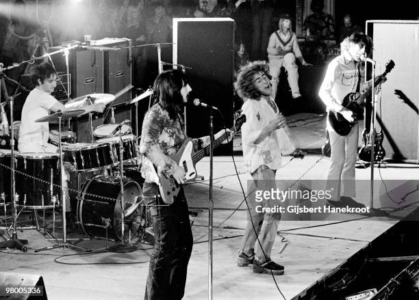 The Who perform live on stage at Oval Cricket Ground in London on September 18 1971 L-R Keith Moon, John Entwistle, Roger Daltrey, Pete Townshend