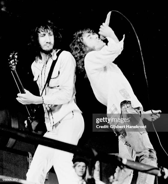 The Who perform live on stage at Oval Cricket Ground in London on September 18 1971 L-R Pete townshend, Roger Daltrey