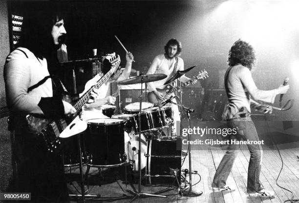 The Who perform live on stage at Rai, Amsterdam, Netherlands on August 17 1972 L-R John Entwistle, Keith Moon, Pete Townshend, Roger Daltrey