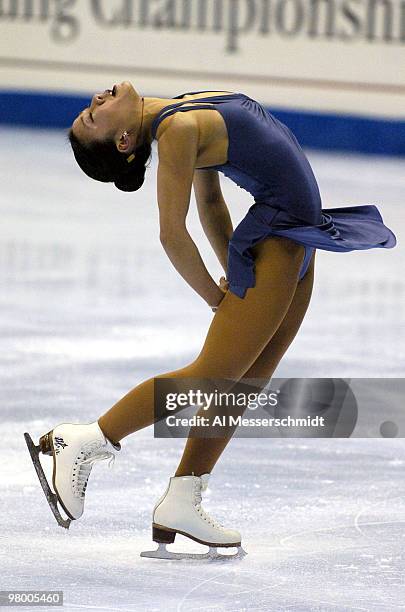 Michelle Kwan competes Thursday, January 7, 2004 in Short Program at the 2004 State Farm U. S. Figure Skating Championships at Philips Arena,...