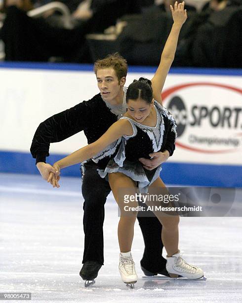 Jennifer Don and Jonathon Hunt finish fourth January 9, 2004 in the Championship Pairs at the 2004 State Farm U. S. Figure Skating Championships at...