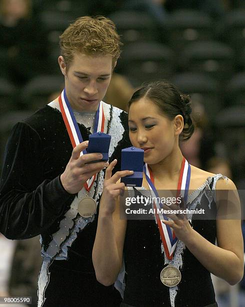 Jennifer Don and Jonathonn Hunt finish fourth January 9, 2004 in the Championship Pairs at the 2004 State Farm U. S. Figure Skating Championships at...