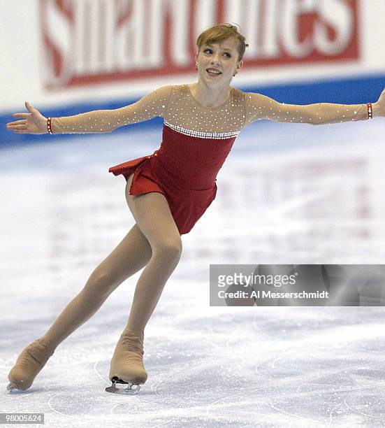 Daniella Kahle competes Thursday, January 7, 2004 in Short Program at the 2004 State Farm U. S. Figure Skating Championships at Philips Arena,...