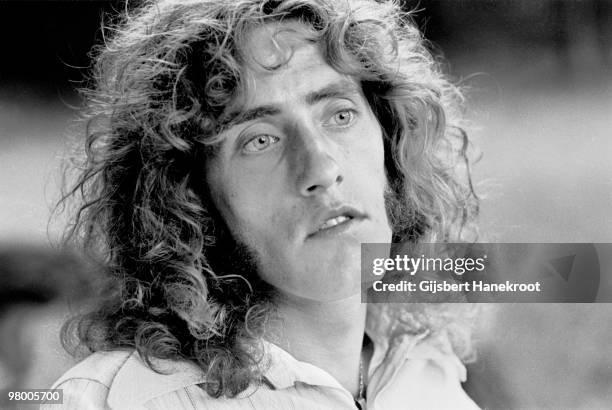 15th: Roger Daltrey from The Who posed at the launch party for the album 'Who's Next' in Chertsey, Surrey, England on 15th July 1971.