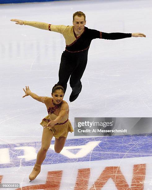 Armanda Evora and Mark Ladwig compete January 9, 2004 in the Championship Pairs at the 2004 State Farm U. S. Figure Skating Championships at Philips...