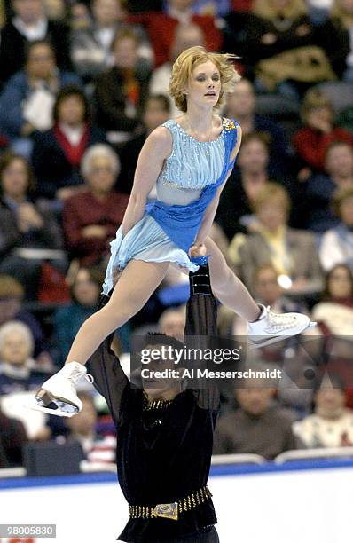 Kathryn Orscher and Garrett Lucash finish second January 9, 2004 in the Championship Pairs at the 2004 State Farm U. S. Figure Skating Championships...