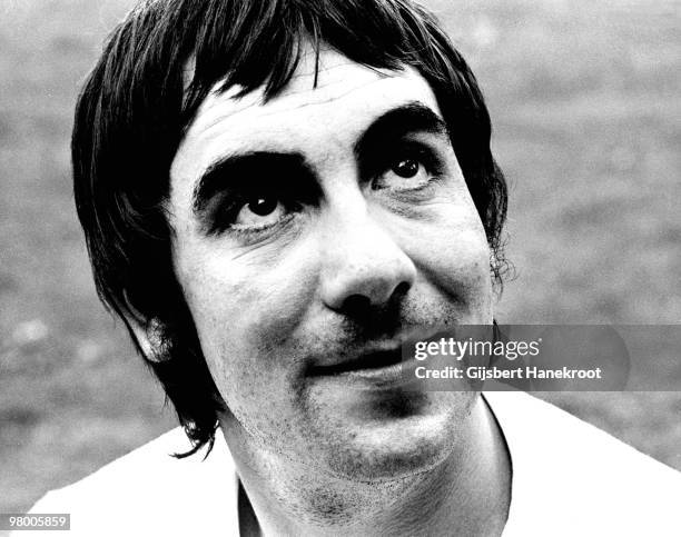 15th: Keith Moon from The Who posed at a press launch party for the album 'Who's Next' in Chertsey, Surrey, England on 15th July 1971