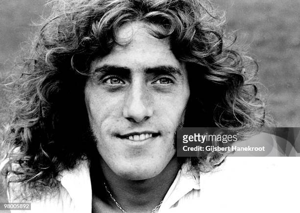 Roger Daltrey from The Who posed at a press call for the launch of 'Who's Next' album in Chertsey, Surrey, England on 15th July 1971