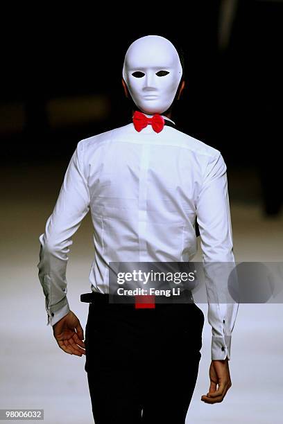 Model walks the runway during NOTTING HILL High Fashion Ready-to-Wear A/W 2010-11 Collection Show at China Fashion Week A/W 2010-11 on March 24, 2010...