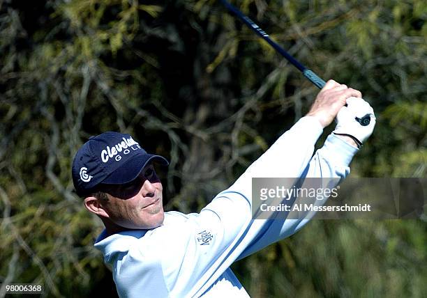Jonathan Kaye tees off on the second hole during first round competion January 29, 2004 at the 2004 FBR Open at the Tournament Players Club at...