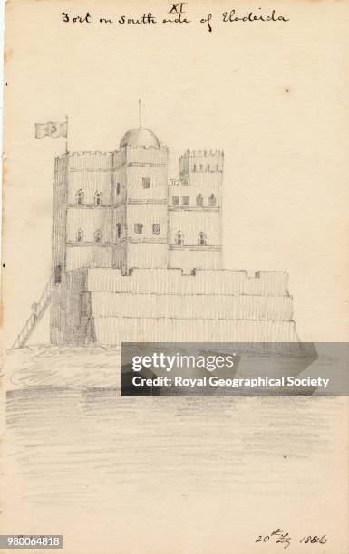 Fort on south side of Hodeida, Yemen, 1836.