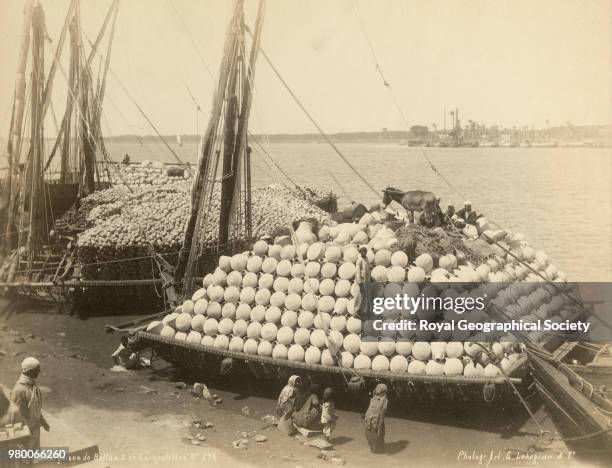 Cargaison de Ballas & de Gargoulettes, Original caption reads:- 'Cargaison de Ballas & de Gargoulettes No. 394', Egypt, 1890.
