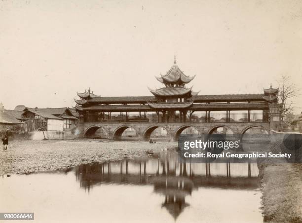 Bridge in Szechwan, China, 1895.