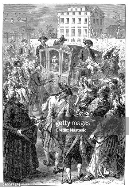 louis xvi in paris - guillotine stock-grafiken, -clipart, -cartoons und -symbole