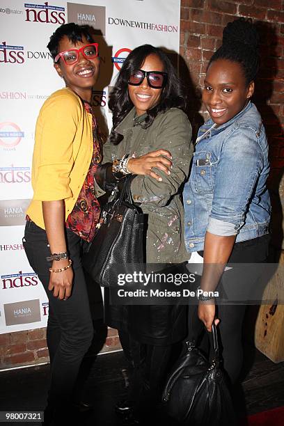 Carmegie, June Ambrose and Lukie B attends DOWNWITHFASHION at Kings Road Home on March 23, 2010 in New York City.