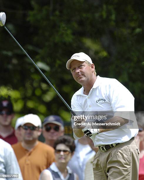 Mark Brooks competes in the first round of the PGA Tour Bank of American Colonial in Ft. Worth, Texas, May 20, 2004.