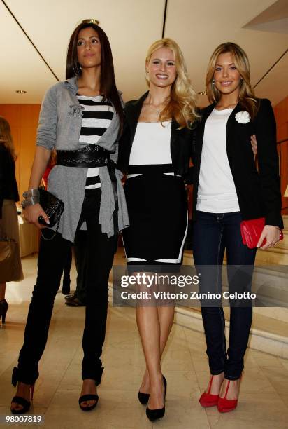 Federica Nargi, Michelle Hunziker, Costanza Caracciolo attend "E' Giornalismo" 2009 Awards held at Four Seasons Hotel on March 24, 2010 in Milan,...