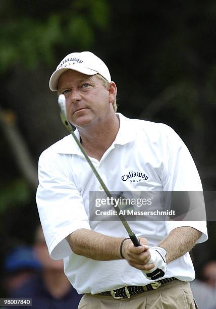 Mark Brooks competes in the first round of the PGA Tour Bank of American Colonial in Ft. Worth, Texas, May 20, 2004.