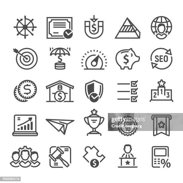 ilustraciones, imágenes clip art, dibujos animados e iconos de stock de estrategia de negocios iconos  - horseshoe magnet