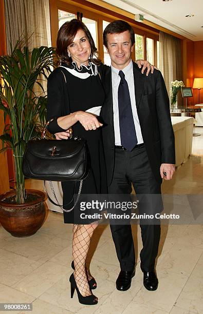 Cristina Parodi and Giorgio Gori attend "E' Giornalismo" 2009 Awards held at Four Seasons Hotel on March 24, 2010 in Milan, Italy.