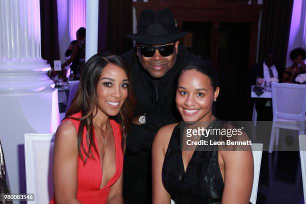 Shaun Robinson, Jimmy Jam and Taylor Dordon attends the 2018 BET Awards - Debra Lee Pre-BET Awards Dinner at Vibiana on June 20, 2018 in Los Angeles,...