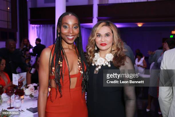 Erica Ash and Tina Knowles Lawson attends the 2018 BET Awards - Debra Lee Pre-BET Awards Dinner at Vibiana on June 20, 2018 in Los Angeles,...