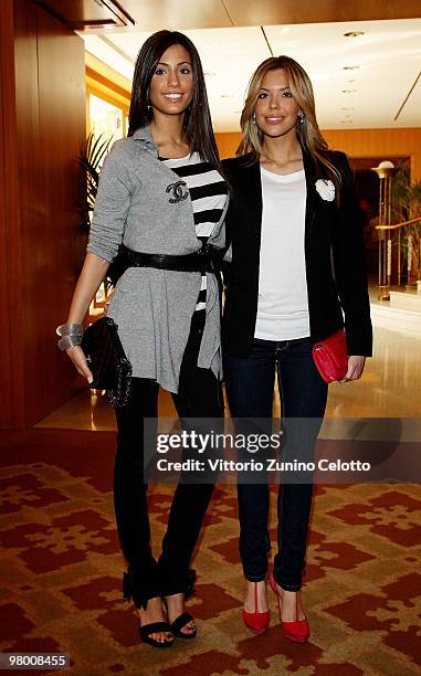 Federica Nargi and Costanza Caracciolo attend "E' Giornalismo" 2009 Awards held at Four Seasons Hotel on March 24, 2010 in Milan, Italy.