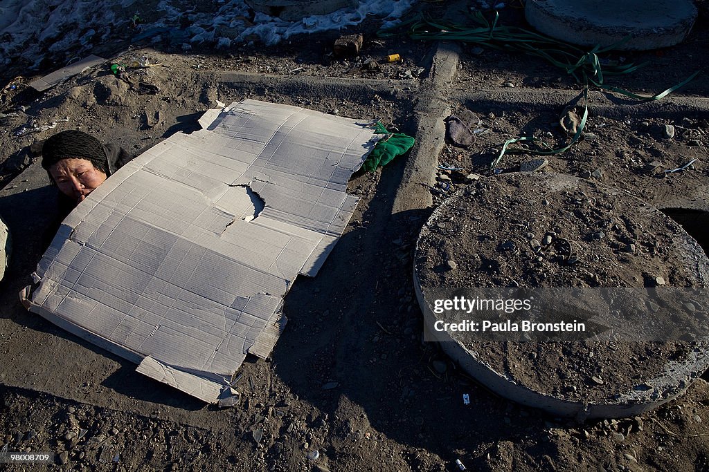 Mongolians Homeless Seek Shelter In Sewers
