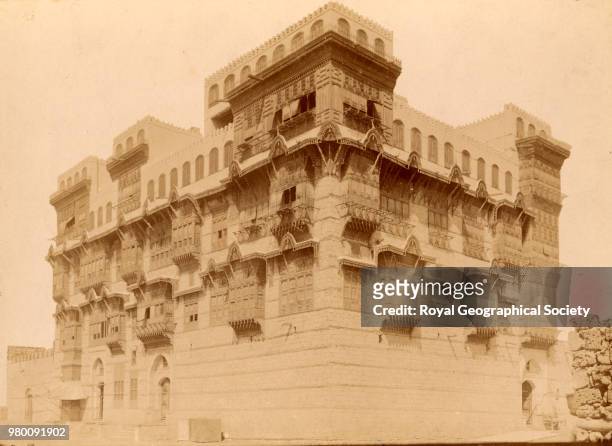 Djeddah - la maison d'Attalla Bey, This image shows the house of Attalla Bey at Jedda. There is no official date for this image, taken c. 1900, Saudi...