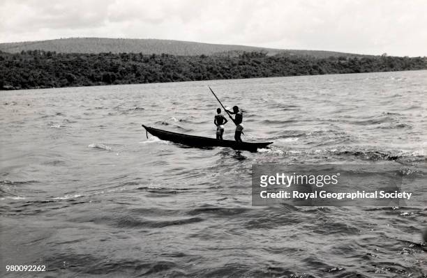 Two fishers on the Congo, Democratic Republic of the Congo, 1948.