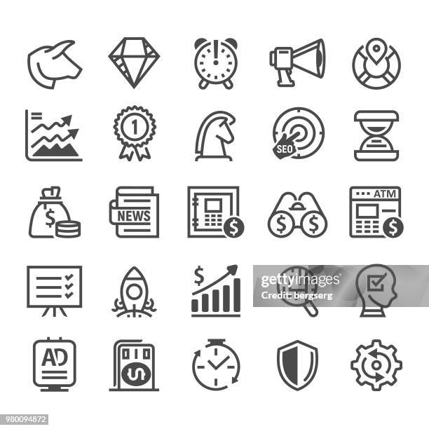 ilustraciones, imágenes clip art, dibujos animados e iconos de stock de iconos de negocios y finanzas línea - horseshoe magnet