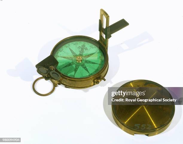 Prismatic compass used by David Livingstone, The compass, by Cary of London, is made of brass with a green decorated face. Livingstone used this...