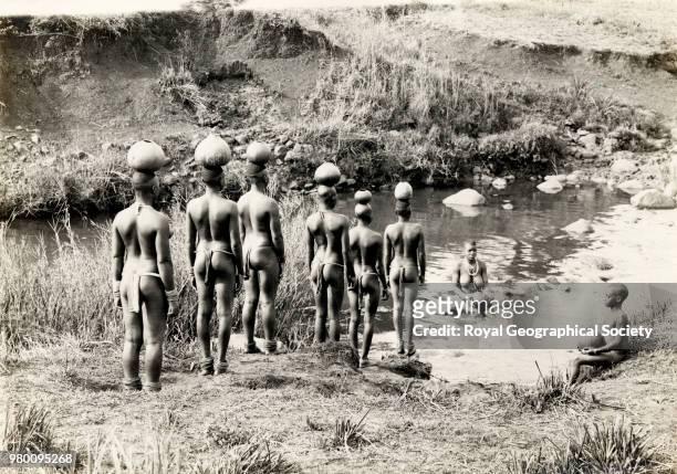 Venda girls going to draw water, South Africa, 1940.