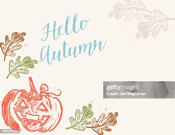 fall linocut backgrounds - wightman cup stock illustrations