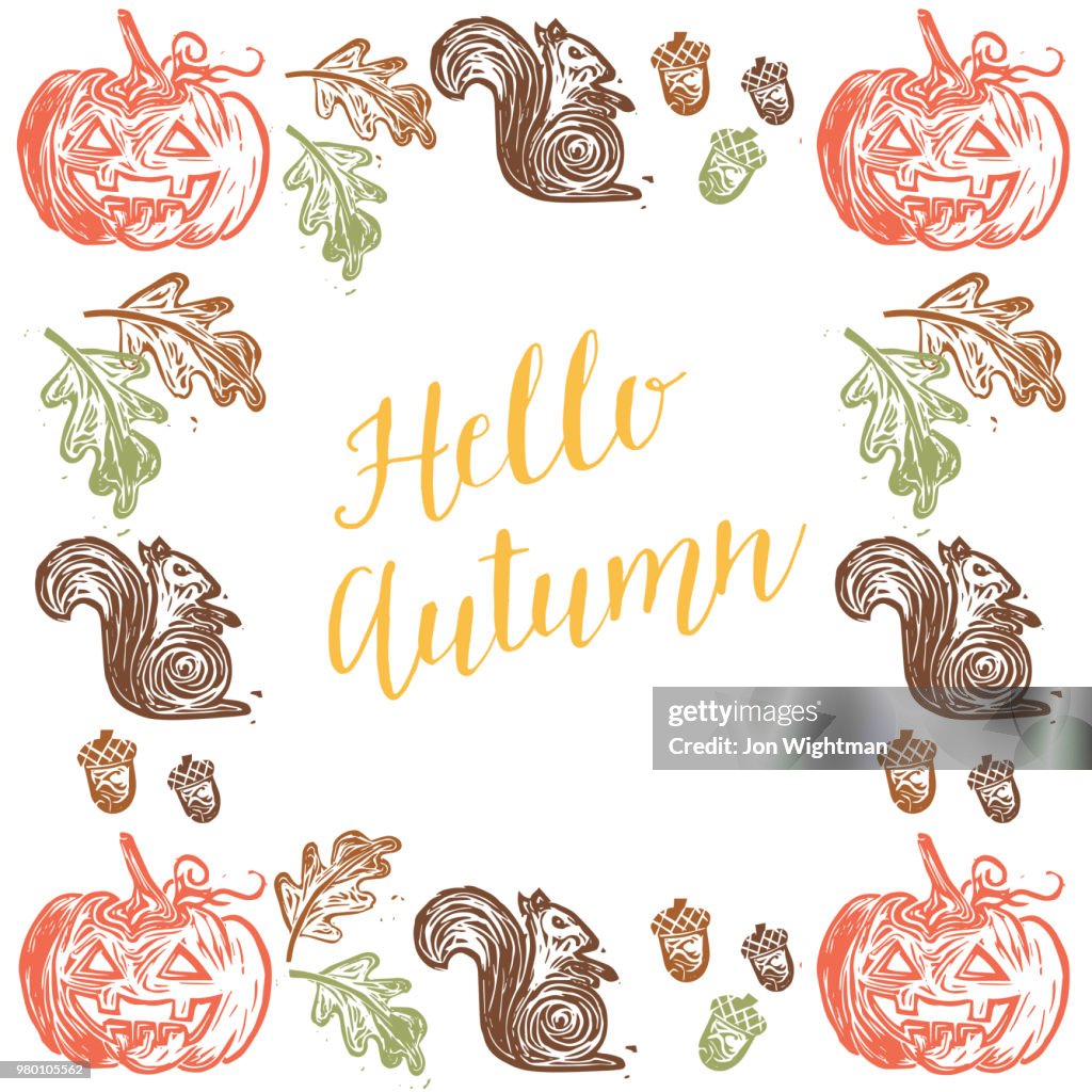 Fall Linocut Backgrounds High-Res Vector Graphic - Getty Images