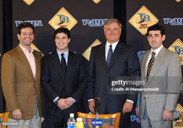 Tampa Bay Devil Rays owner Stuart Sternberg , Andrew Friedman, Gerry Hunsicker and Matt Silverman meet the media at a press conference November 3,...