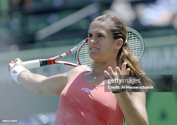 Amelie Mauresmo in women's doubles semi-final at the 2006 NASDAQ 100 Open at Key Biscayne, Florida. Lisa Ramond and Samantha Stosur defeated Mauresmo...