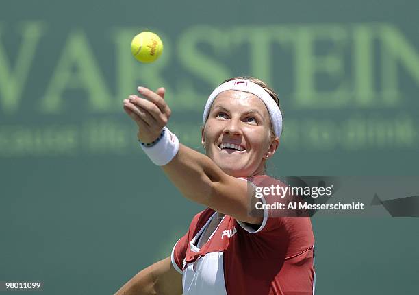 Svetlana Kuznetsova in women's doubles semi-final at the 2006 NASDAQ 100 Open at Key Biscayne, Florida. Lisa Ramond and Samantha Stosur defeated...