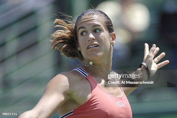 Amelie Mauresmo in women's doubles semi-final at the 2006 NASDAQ 100 Open at Key Biscayne, Florida. Lisa Ramond and Samantha Stosur defeated Mauresmo...