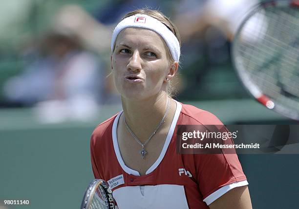 Svetlana Kuznetsova in women's doubles semi-final at the 2006 NASDAQ 100 Open at Key Biscayne, Florida. Lisa Ramond and Samantha Stosur defeated...