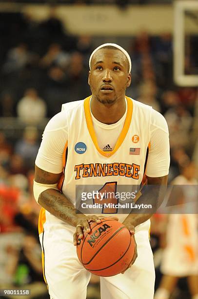 Wayne Chism of the Tennessee Volunteers takes a foul during the first round of NCAA Men's Basketball Championship against the san Diego State Aztecs...