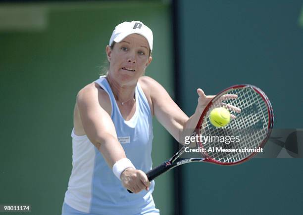 Lisa Raymond in women's doubles semi-final at the 2006 NASDAQ 100 Open at Key Biscayne, Florida. Ramond and Samantha Stosur defeated Amelie Mauresmo...