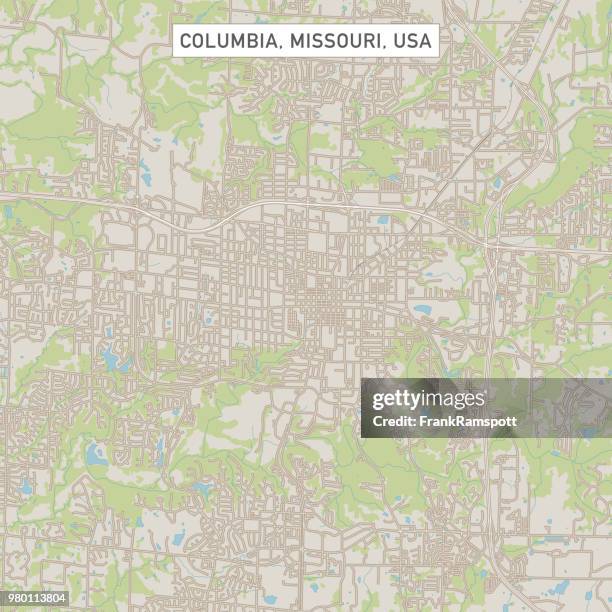 columbia missouri us city street map - missouri map stock illustrations