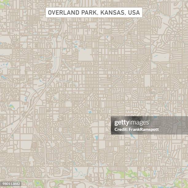 overland park kansas us city street map - overland park kansas stock illustrations