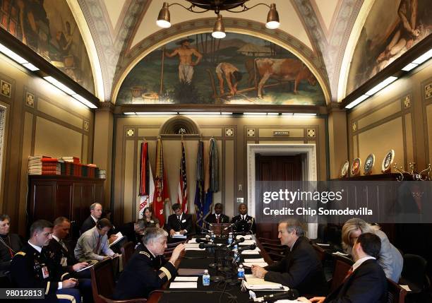 Army Chief of Staff Gen. George Casey talks with House Appropriations Committee's Military Construction, Veterans Affairs, and Related Agencies...