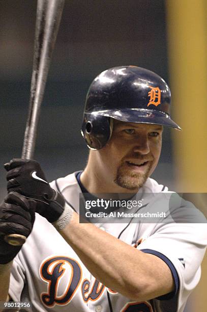 Detroit Tigers first baseman Sean Casey waits on deck against the Tampa Bay Devil Rays August 1, 2006 in St. Petersburg. The Tigers won 10 - 4, the...