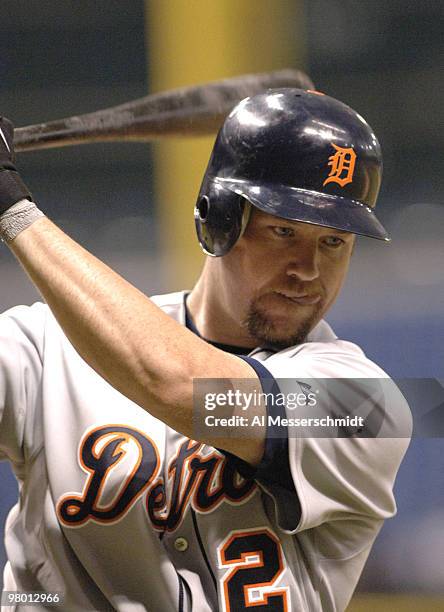 Detroit Tigers first baseman Sean Casey waits on deck against the Tampa Bay Devil Rays August 1, 2006 in St. Petersburg. The Tigers won 10 - 4, the...