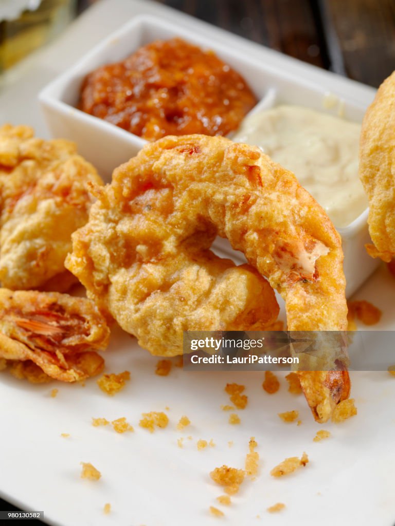 Beer Battered Tiger Prawns with Dipping Sauce