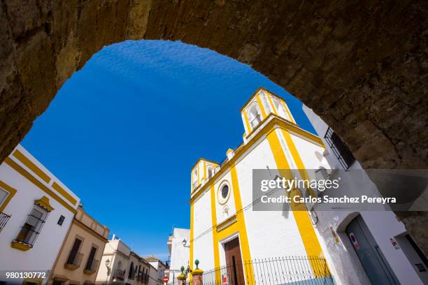 church in spain - utrera stockfoto's en -beelden